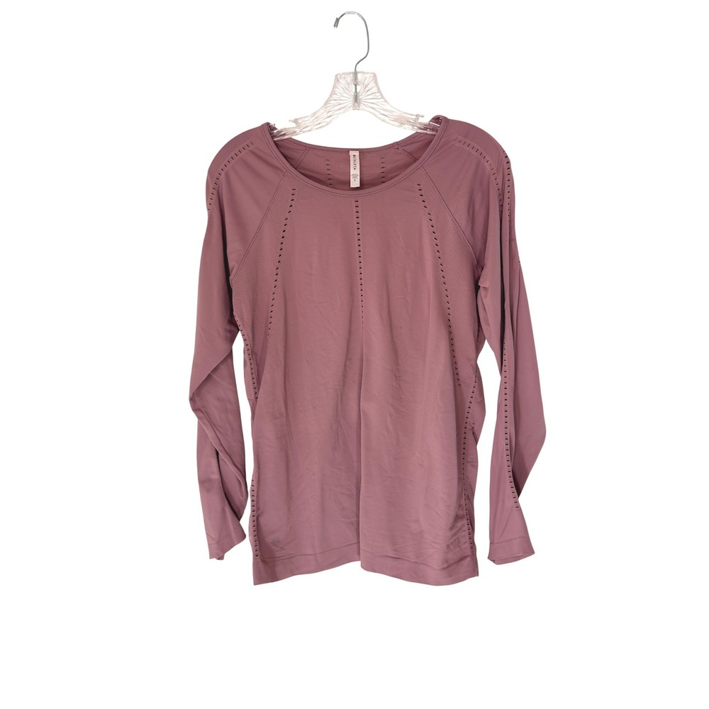 Athleta Foothill Long‎ Sleeve Top Mauve Gym Workout Active Stretch Women's Large